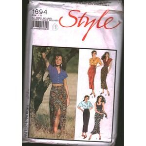 Vintage Style 1694 Sewing Pattern Misses Sarong Skirts High Waist Draped Sz 8-18